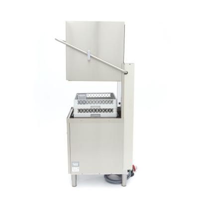 Maxima Průchozí myčka nádobí - 50x50cm - s odtokem, pomocným oplachem a mýdlovými čerpadly - 400V |  09240080